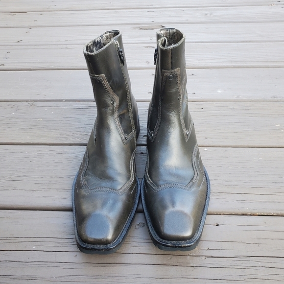 Mark Nason Lounge U Rock Salud Punk Rock Grunge Scene Brown Leather Boots 9 - Picture 5 of 8